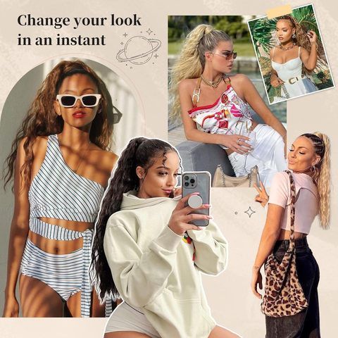 28-Inch Long Straight Synthetic Drawstring Clip-in Ponytail view 6
