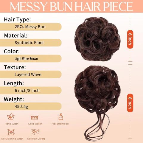 2 Pack Messy Bun Piece Women Fake Hair Extensions High Tempe view 2