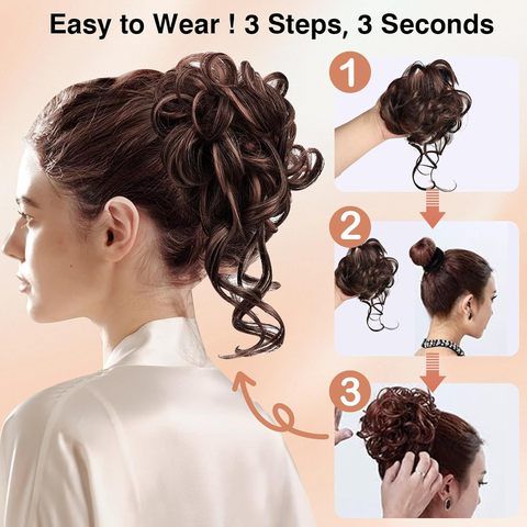 2 Pack Messy Bun Piece Women Fake Hair Extensions High Tempe view 5