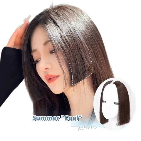 Princess Cut Hairpiece, 2-Piece Straight Bangs Set, Natural  view 5