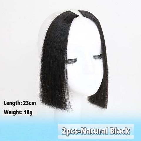 Princess Cut Hairpiece, 2-Piece Straight Bangs Set, Natural  view 6