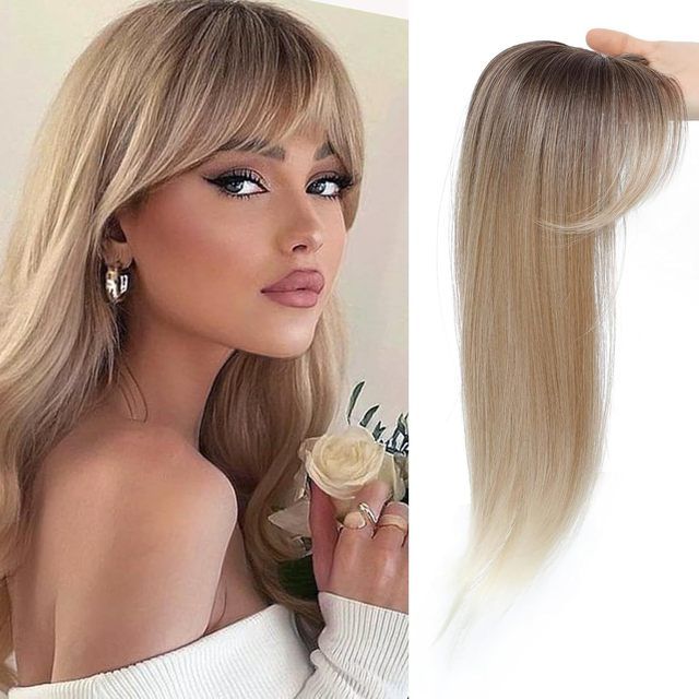 Natural Clip in Hair Topper Voluminous Hairpiece for Women Crown Volume Cover