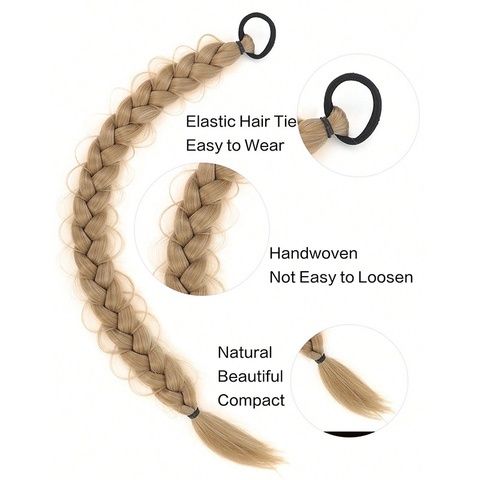 Synthetic Hair Wig European American Braided Twist Machine D view 3